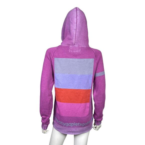 Free City Women's XS Purple Distressed Color and Sound Gap Sweater Hoodie EUC - Picture 2 of 4